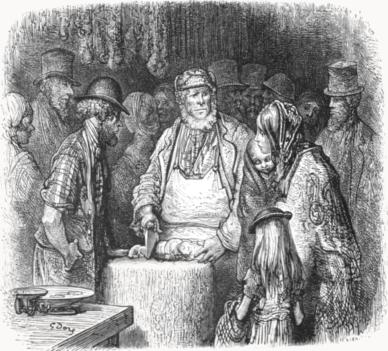 „Rzeźnik – Newport Market Alley”, 1872. autorstwa Gustave Dore