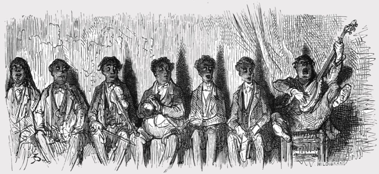 „Christy Minstrels”, 1872. autorstwa Gustave Dore