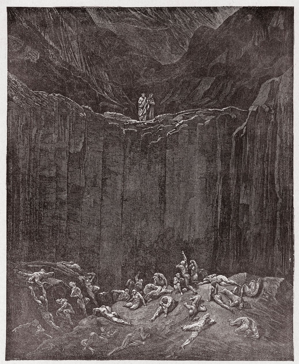Boska Komedia (La Divina Commedia, La Divine Comedie), Inferno, Canto 29: Fałszerze udręczeni w dolinie - Dante Alighieri (1265-1321) - Ilustracja Gustave Dore (1832-1883) autorstwa Gustave Dore