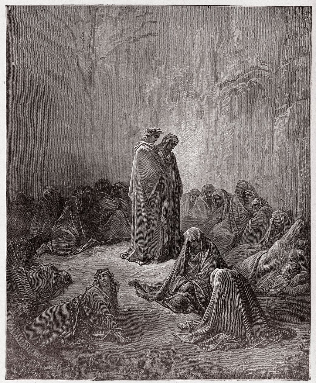 Boska Komedia (La Divina Commedia, La Divine Comedie), Purgatorio, Canto 13: Dusze zazdrosnych - Dante Alighieri (1265-1321) - Ilustracja Gustave Dore (1832-1883) autorstwa Gustave Dore