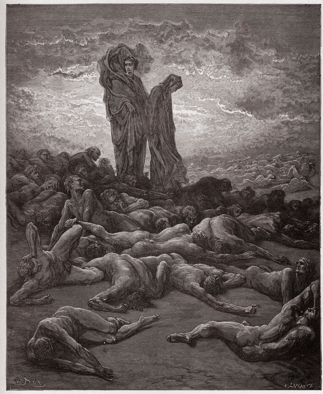 Boska Komedia (La Divina Commedia, La Divine Comedie), Purgatorio, Canto 20: Dusze skąpców - Dante Alighieri (1265-1321) - Ilustracja Gustave Dore (1832-1883) autorstwa Gustave Dore