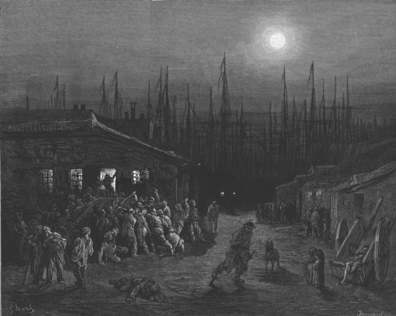 „Doki – scena nocna”, 1872. autorstwa Gustave Dore