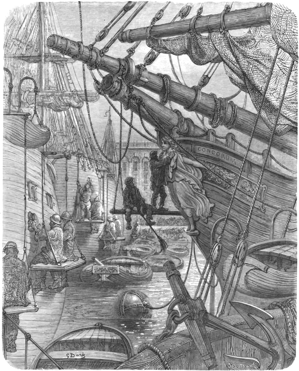 "Doki - Concordia", 1872. autorstwa Gustave Dore