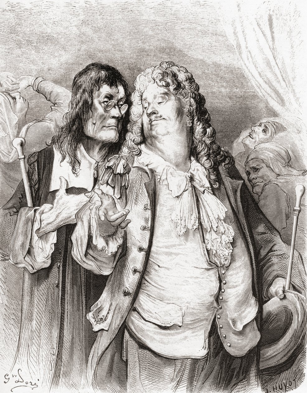 The Doctors, z XIX-wiecznego wydania Fables de La Fontaine (drewno) autorstwa Gustave Dore
