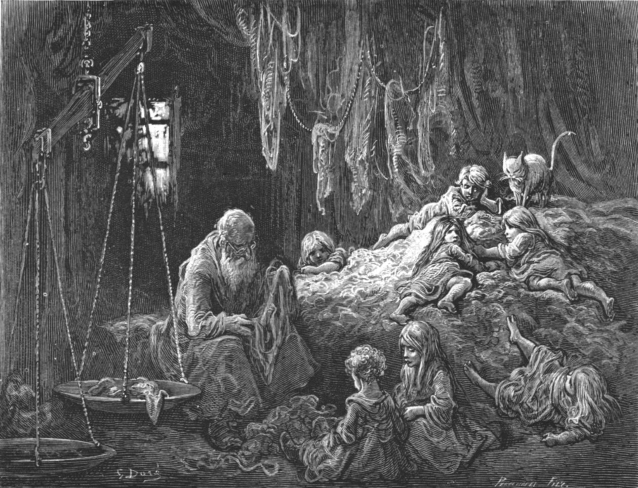 „Dom Kupca Szmacianych - Coulston Street, Whitechapel”, 1872. autorstwa Gustave Dore