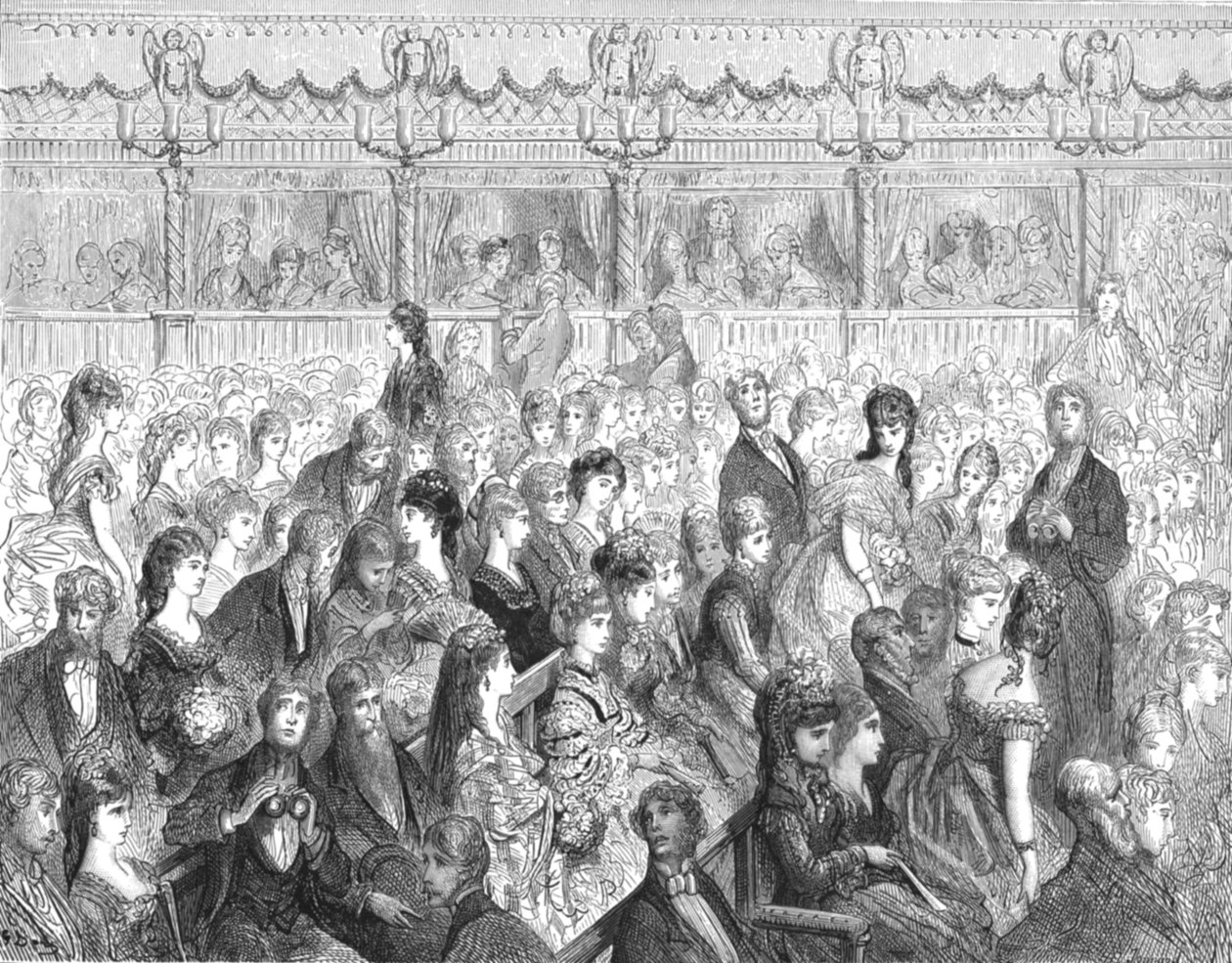 „Kramy – Opera Covent Garden”, 1872. autorstwa Gustave Dore