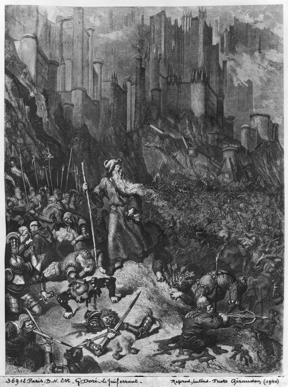Żyd wędrujący, rytowany przez Felixa Jeana Gaucharda (1825-72) autorstwa Gustave Dore