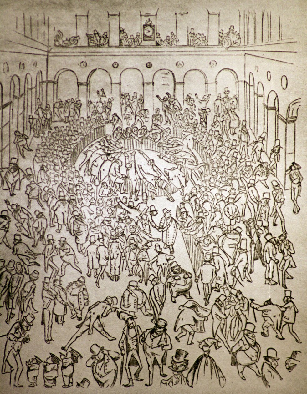 Szalony kapitalistyczny świat na paryskiej giełdzie, autor: Gustave Dore autorstwa Gustave Dore