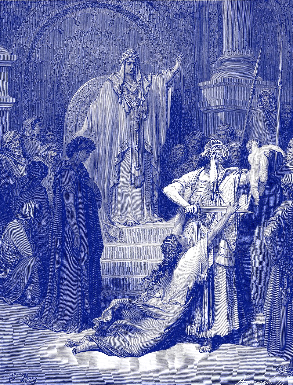Sąd Salomona - Biblia autorstwa Gustave Dore