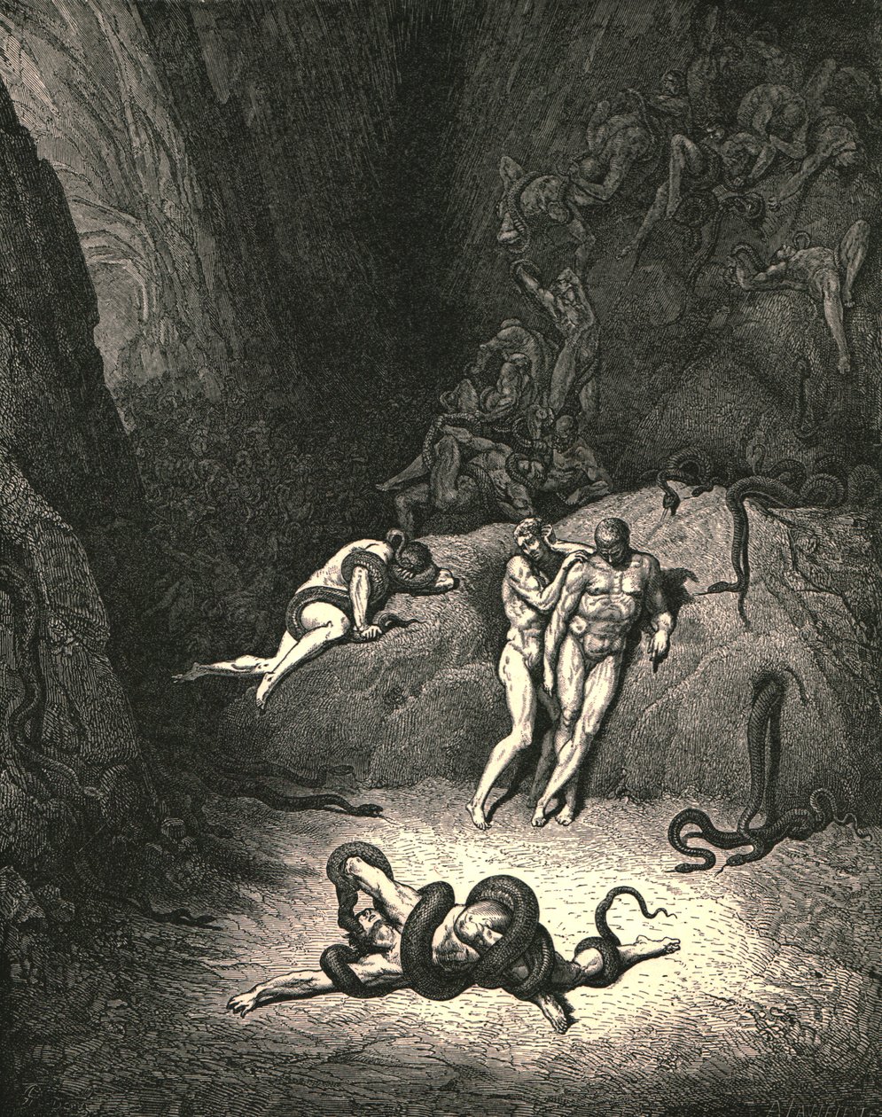 Pozostali dwaj patrzyli, wołając: Ach! Jak się zmieniasz, Agnello!, c1890. autorstwa Gustave Dore