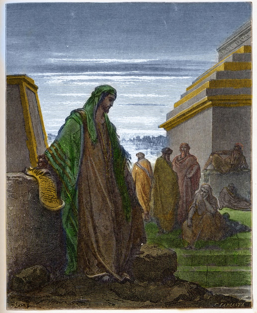 Prorok Daniel - - Grawerowanie w „The Bible illustree” Gustave