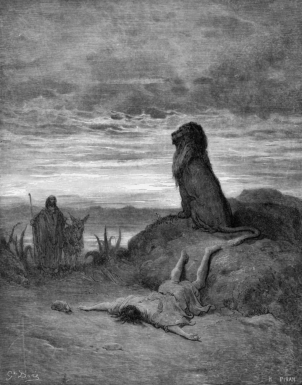Prorok zabity przez lwa autorstwa Gustave Dore