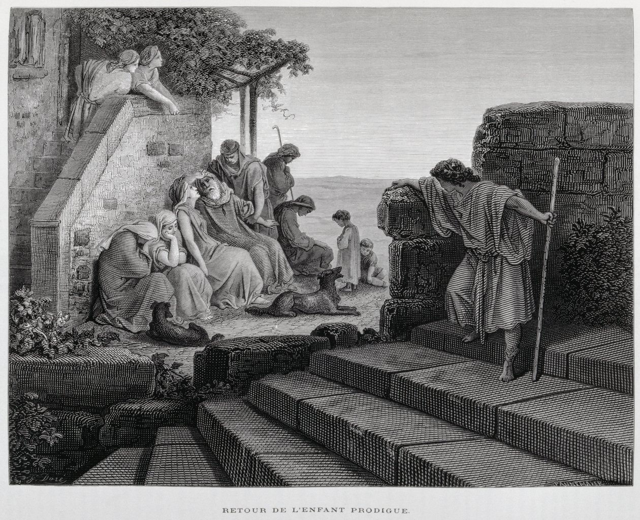 Powrót syna marnotrawnego, ilustracja z Biblii Dore