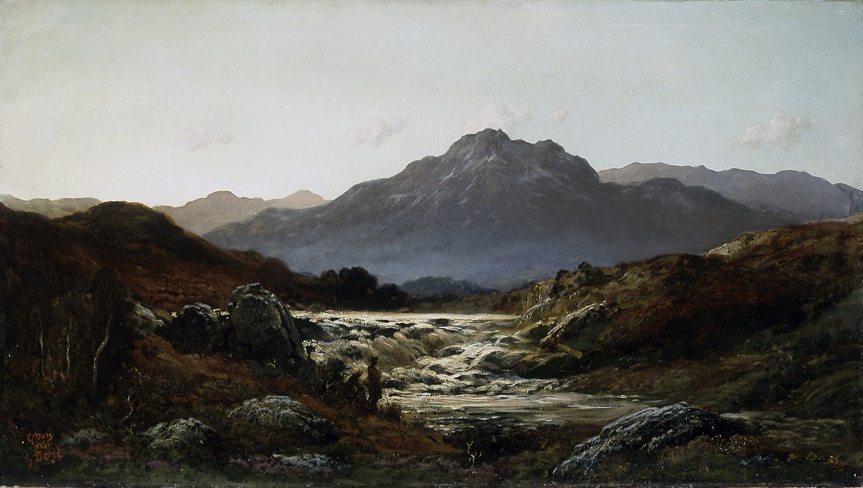 Torrent In The Highlands (óleo sobre tela)polonês autorstwa Gustave Dore
