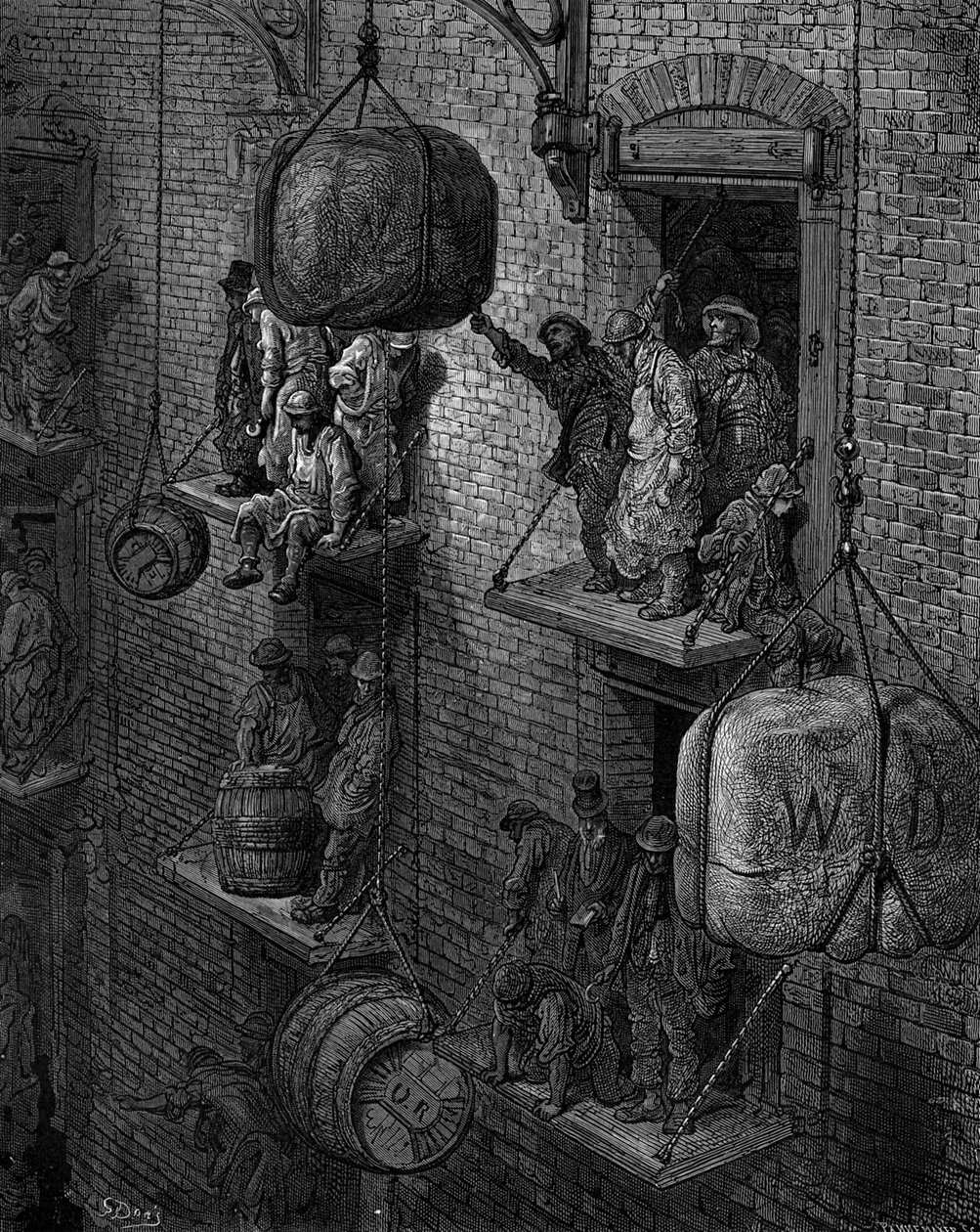 Magazynowanie w mieście autorstwa Gustave Doré autorstwa Gustave Dore