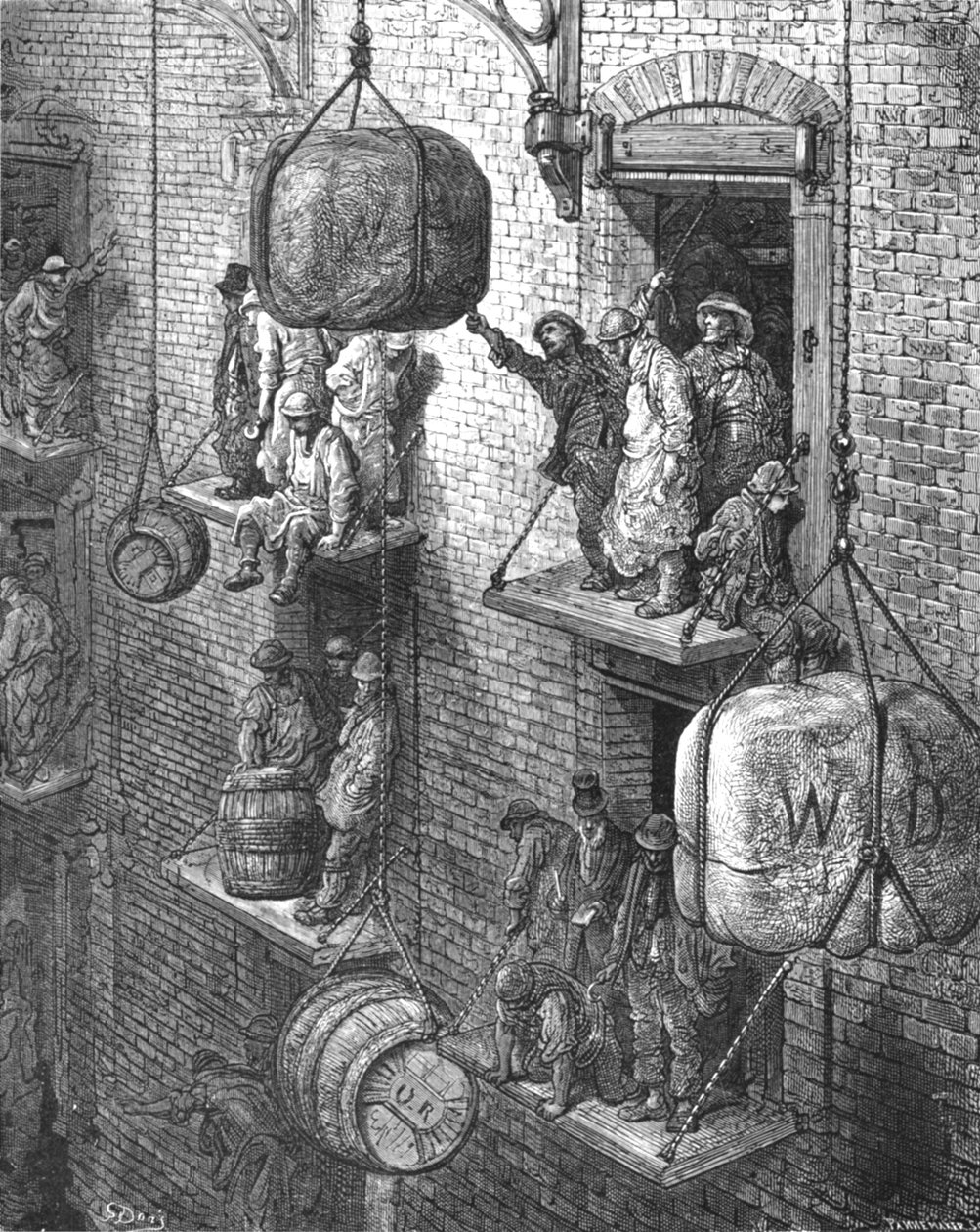 „Magazynowanie w mieście”, 1872. autorstwa Gustave Dore