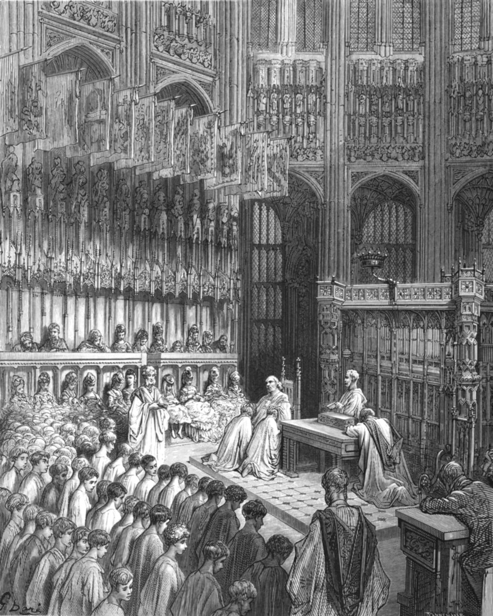 „Opactwo Westminsterskie – Potwierdzenie Westminster Boys”, 1872. autorstwa Gustave Dore