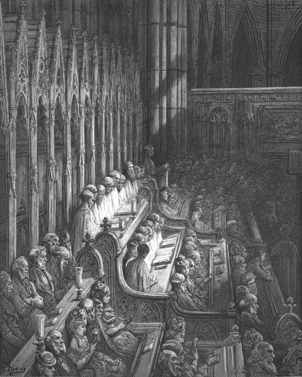 „Opactwo Westminsterskie – Chór”, 1872. autorstwa Gustave Dore