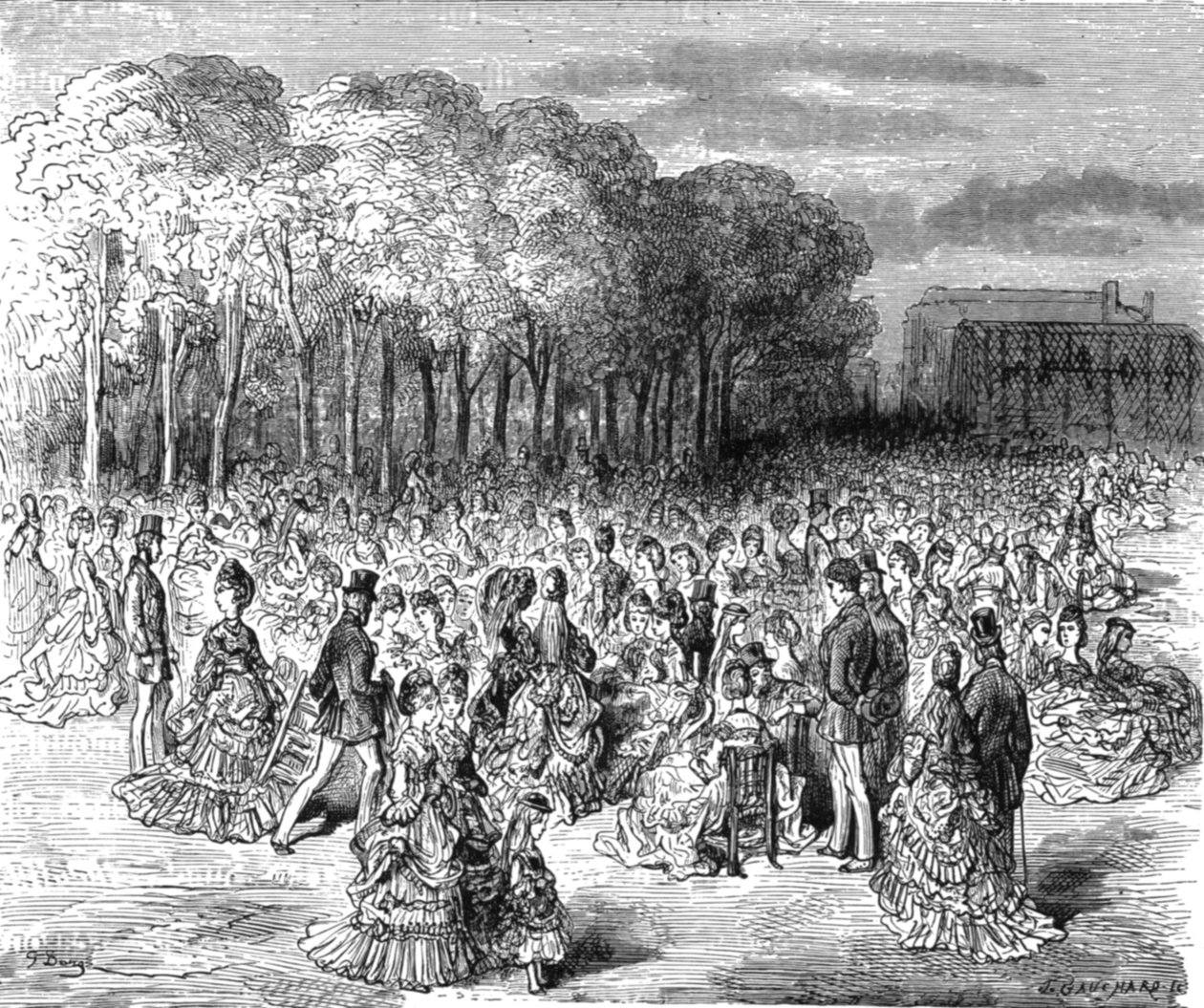 „Ogrody Zoologiczne – Niedzielna Promenada”, 1872 r. autorstwa Gustave Dore