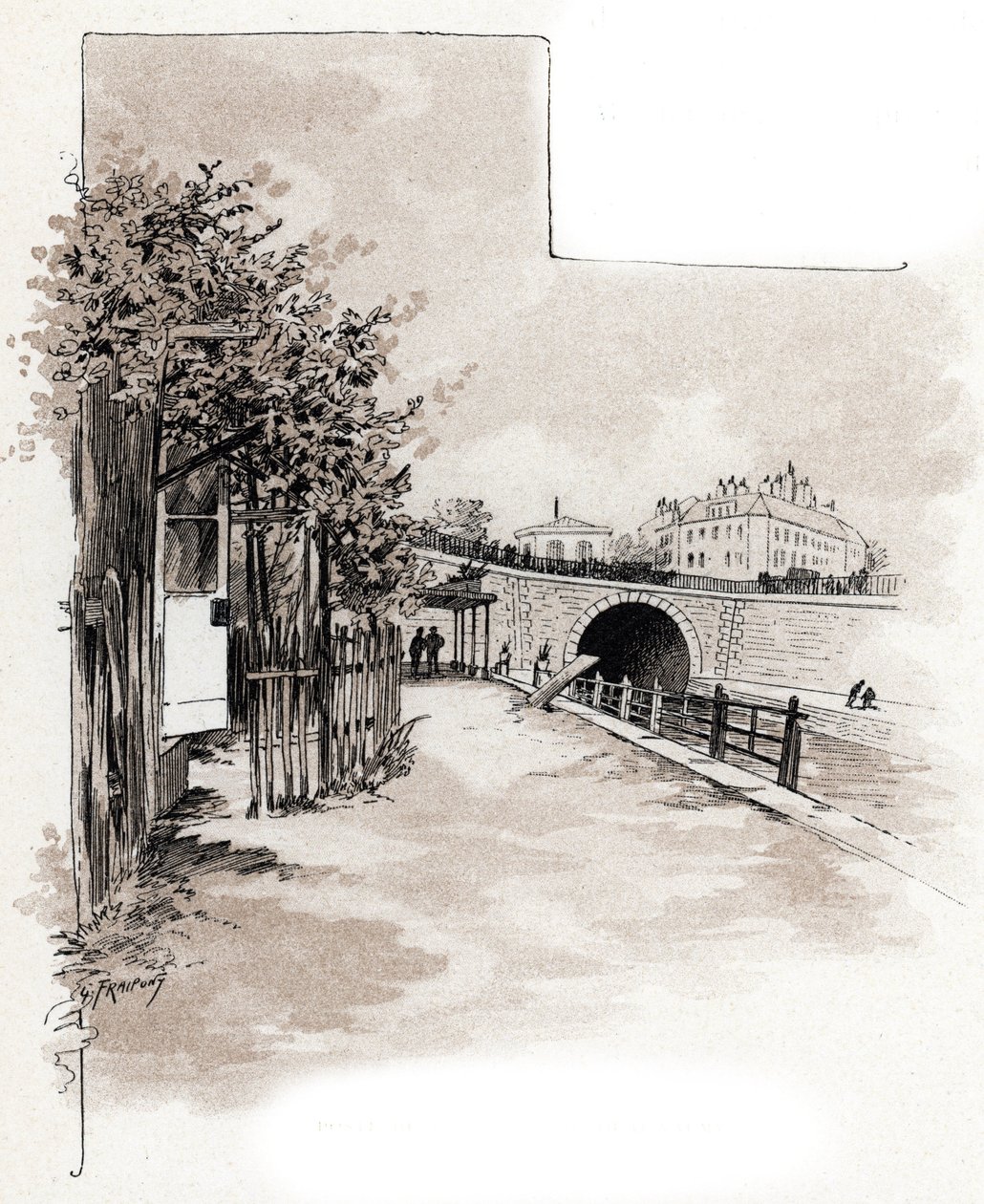 Urząd celny na quai de Valmy, Canal Saint-Martin, Paryż Rysunek Gustave