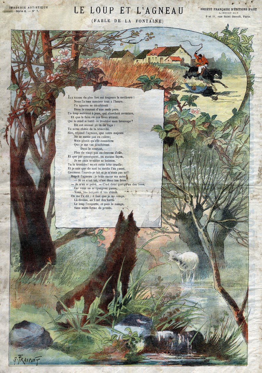 Wilk i Baranek. Bajki Jean de La Fontaine (1621-95). Ilustracja Gustave