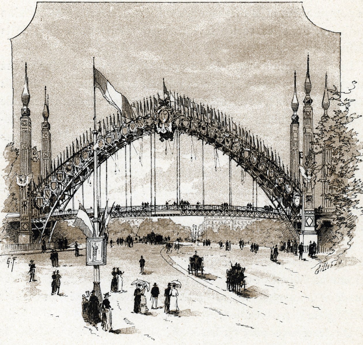 Widok na kładkę Pont de l