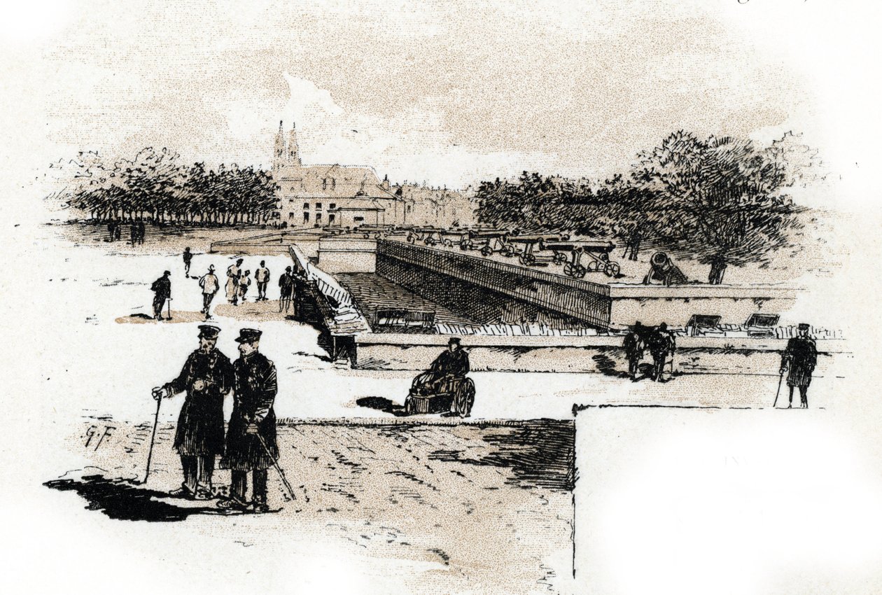 Widok szpitala weteranów wojennych Hotel des Invalides, Paryż Rysunek Gustave