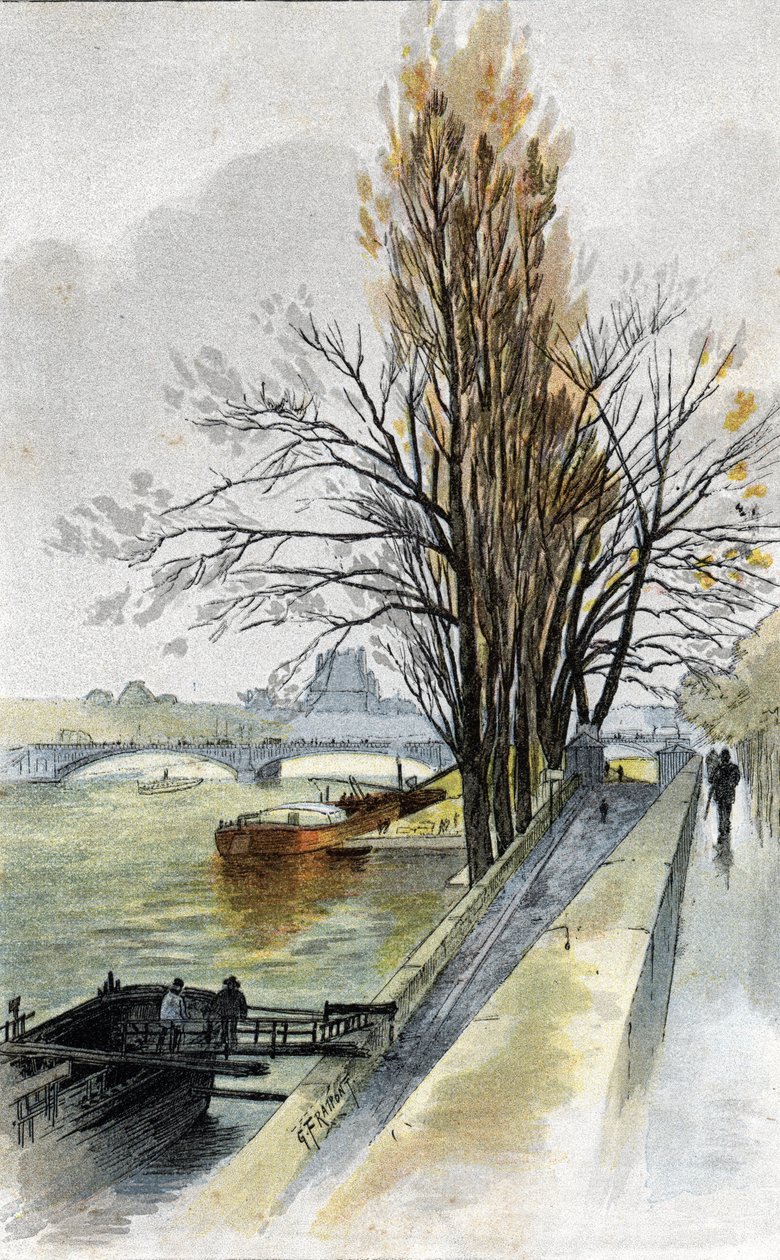 Widok mostu solferino z Quai d