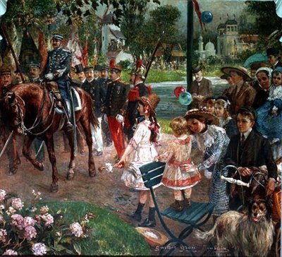Przeszłość marcowa na wystawę w Roubaix, 1907 (mural) autorstwa Gustave Grau