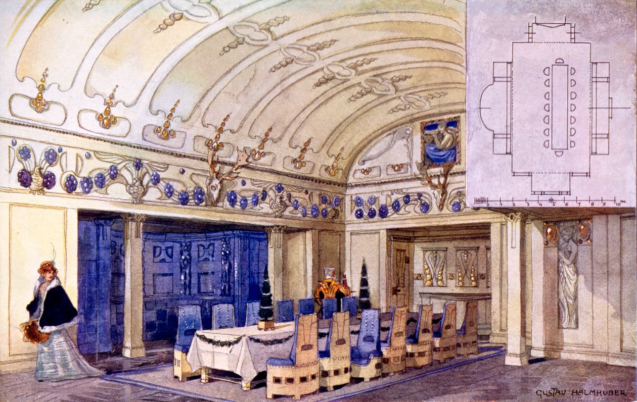 Jadalnia Niemiecka, pocz. XX w. (wc na papierze) autorstwa Gustave Halmhuber