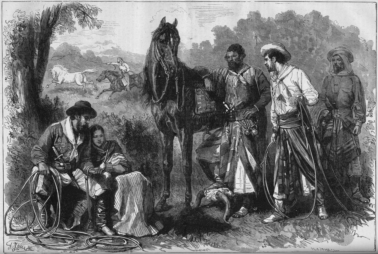 Wystawa Światowa 1878 w Paryżu: Południowoamerykańscy gauchos w Jardin d