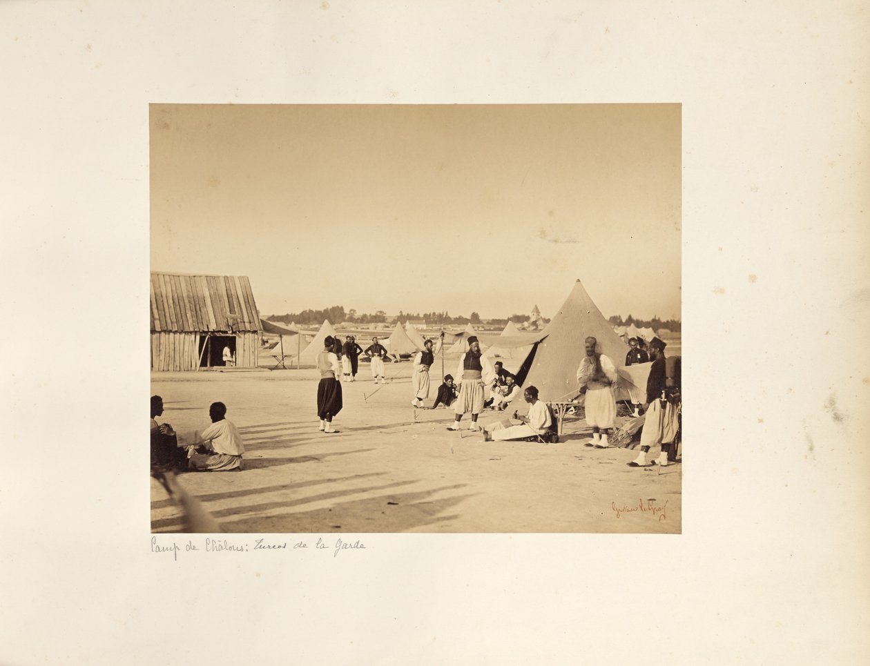 Camp de Châlons: Żuawi Gwardii Cesarskiej autorstwa Gustave Le Gray