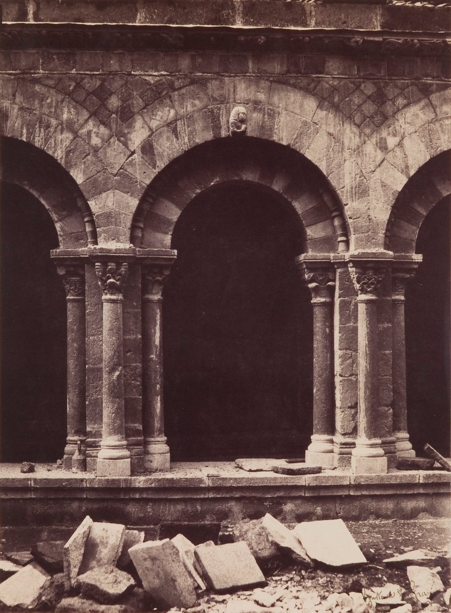 Katedra Notre-Dame, fragment pasażu klasztornego, Le Puy autorstwa Gustave Le Gray