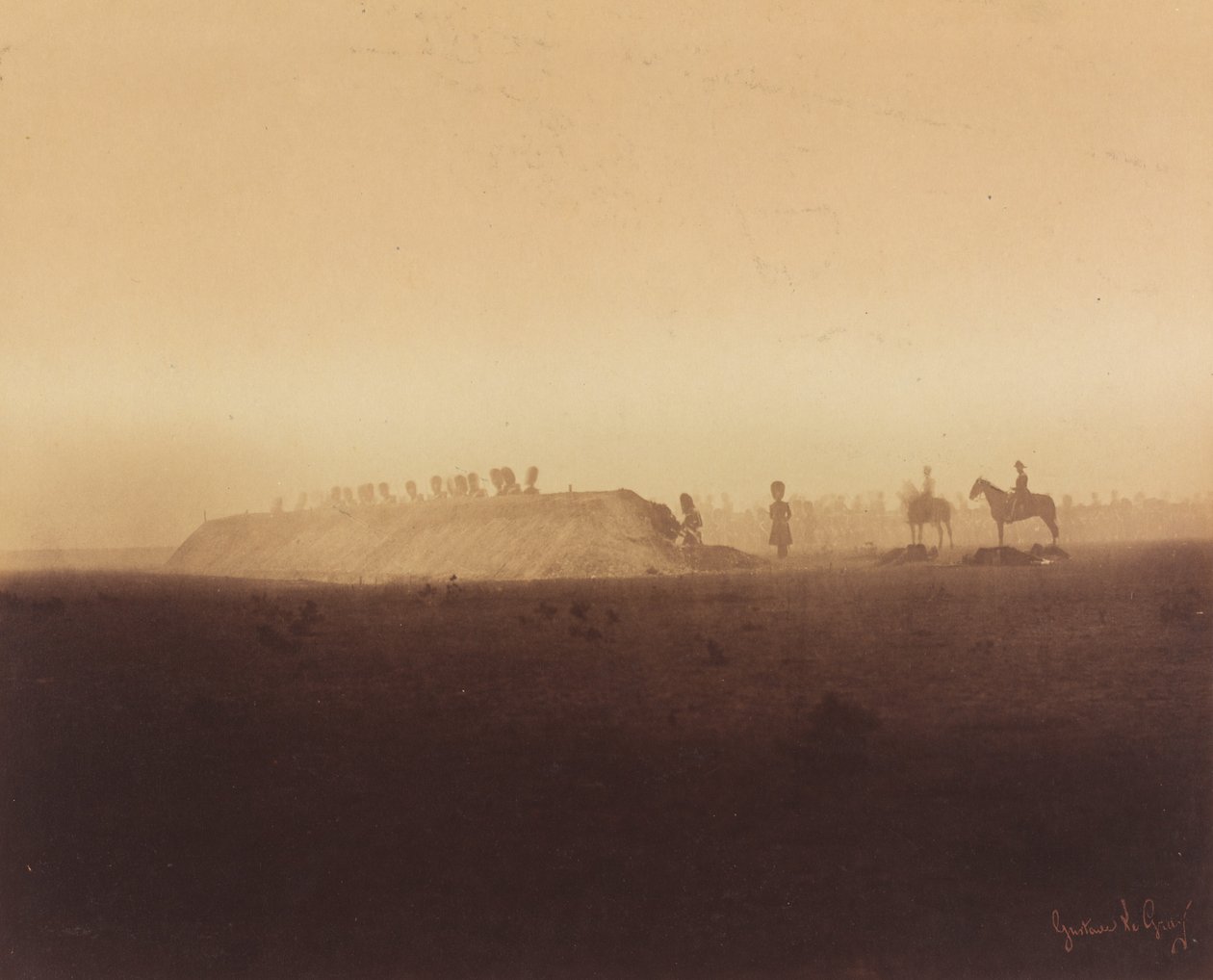 Manewry kawalerii, Camp de Chalons, 1857. autorstwa Gustave Le Gray