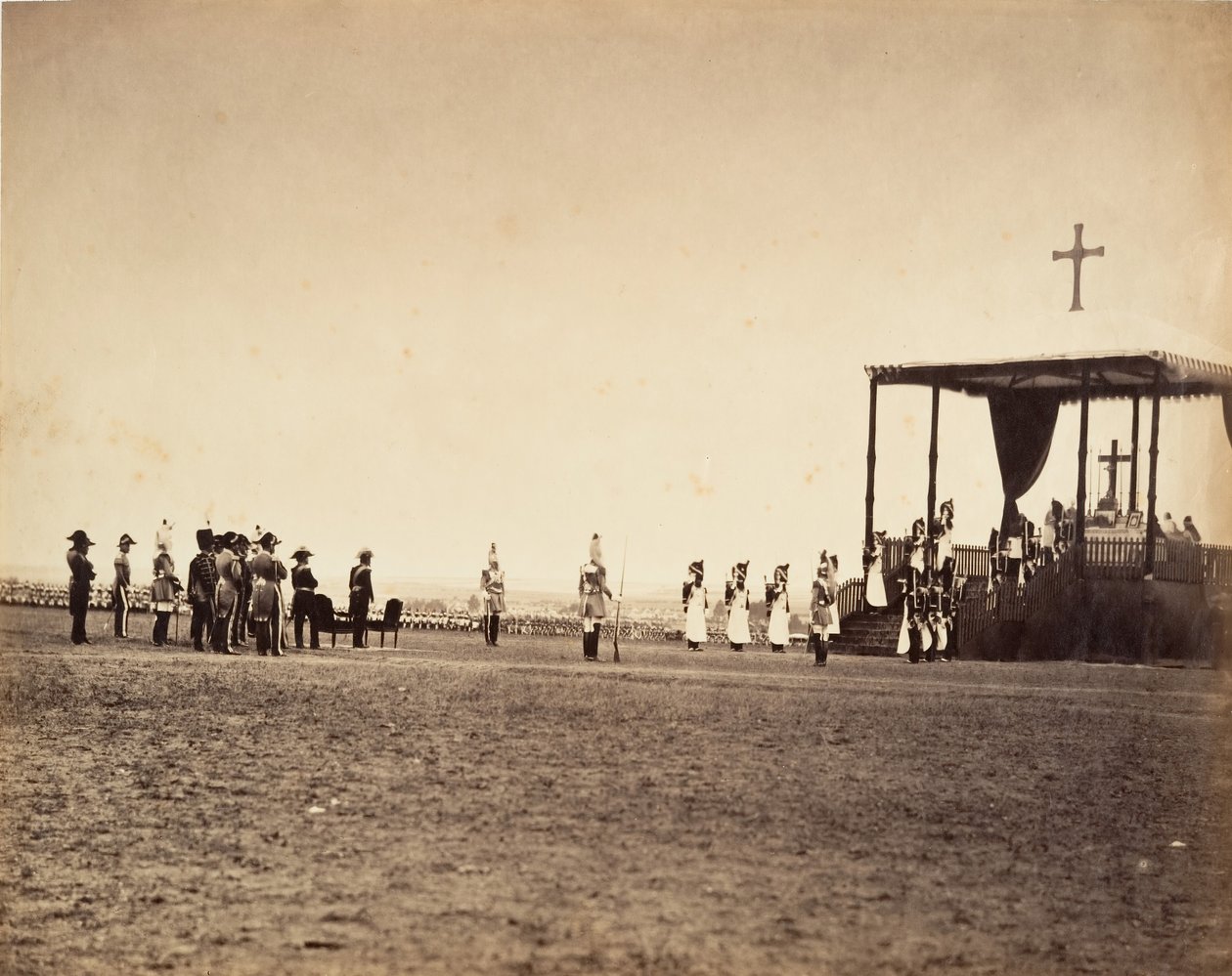 Msza w Camp de Châlons, 1857. autorstwa Gustave Le Gray