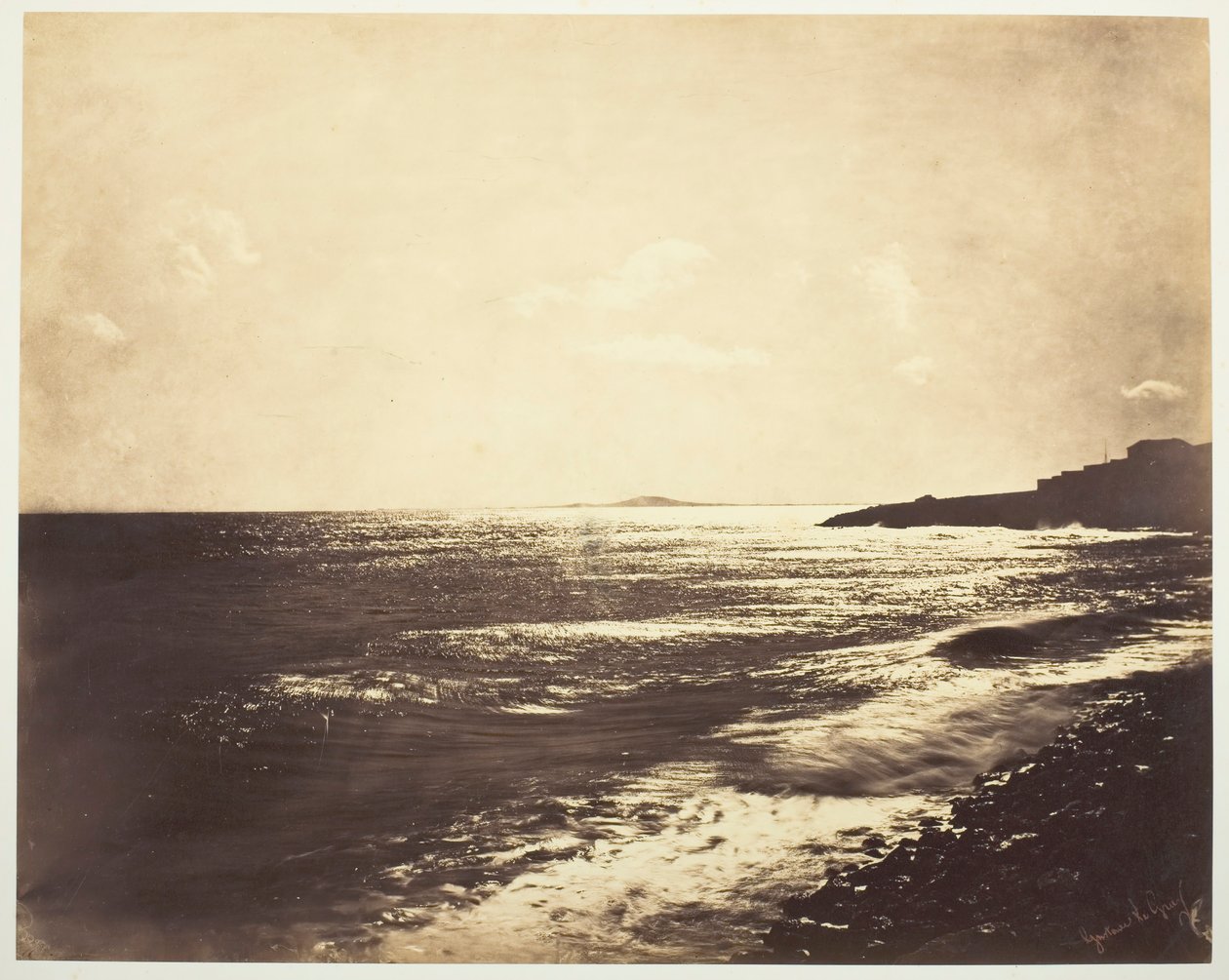 Morze Śródziemne z górą Agde, 1857. autorstwa Gustave Le Gray