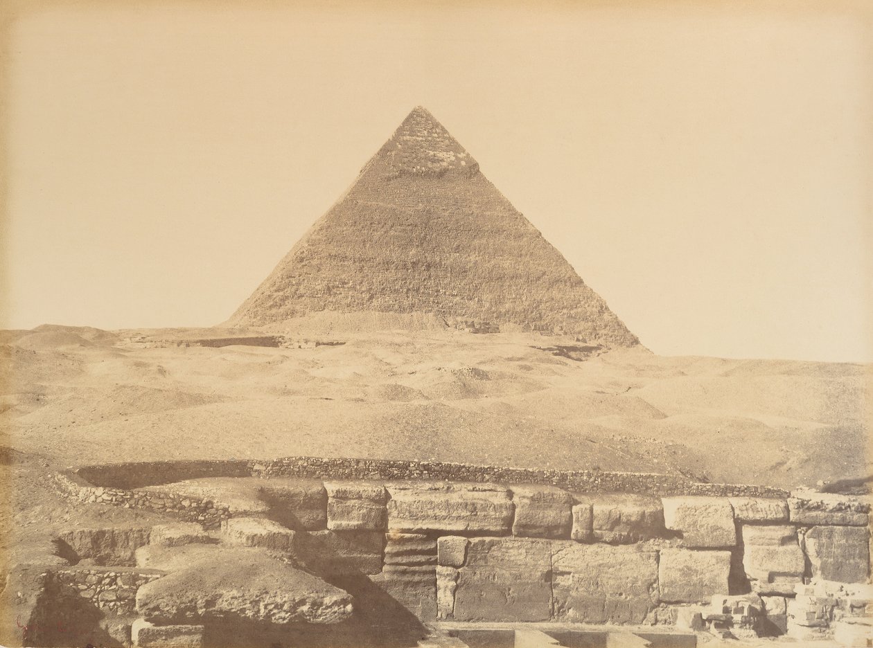 Piramidy w Gizie, 1865-69. autorstwa Gustave Le Gray