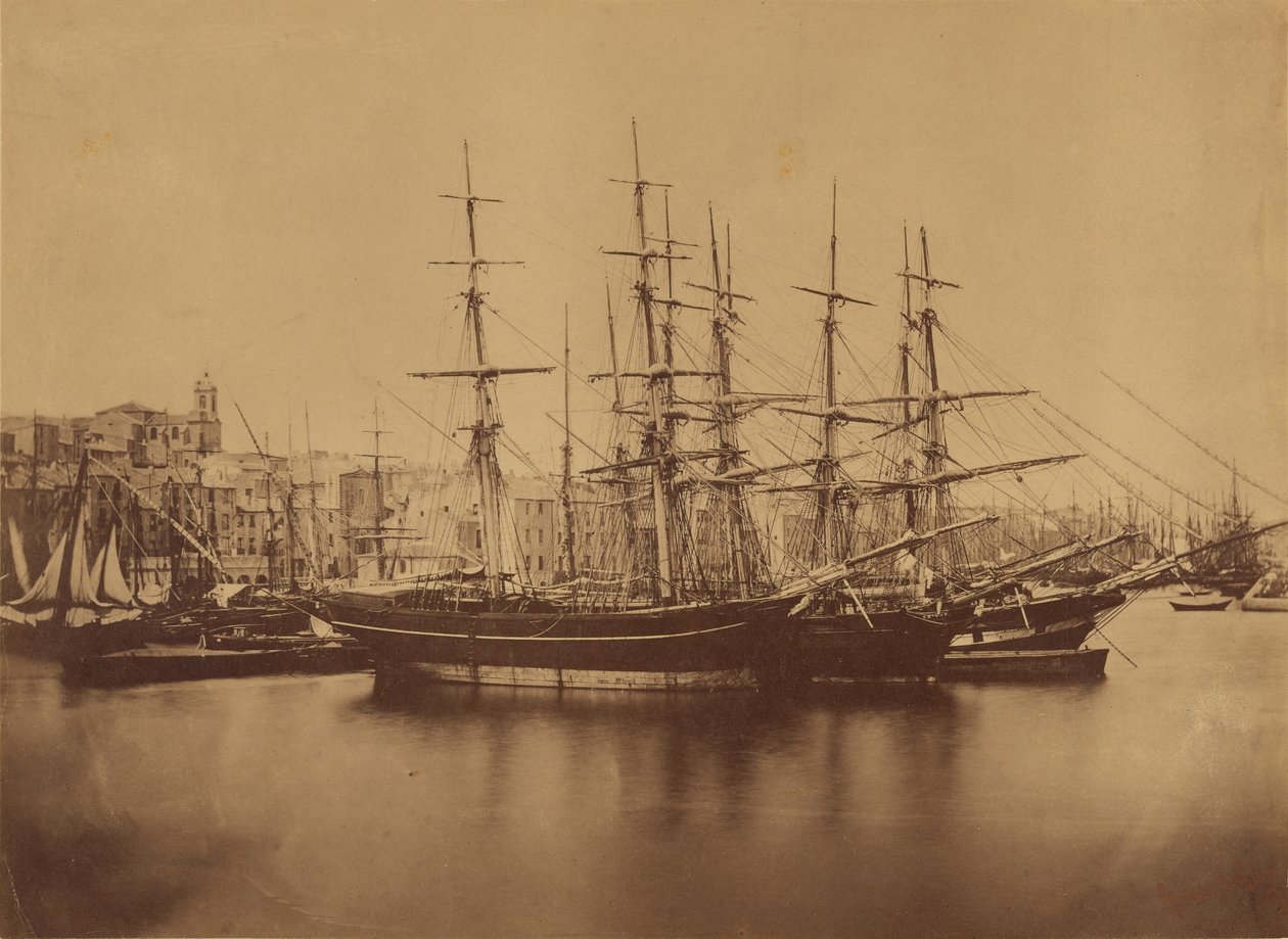 Statki w porcie w Sete autorstwa Gustave Le Gray