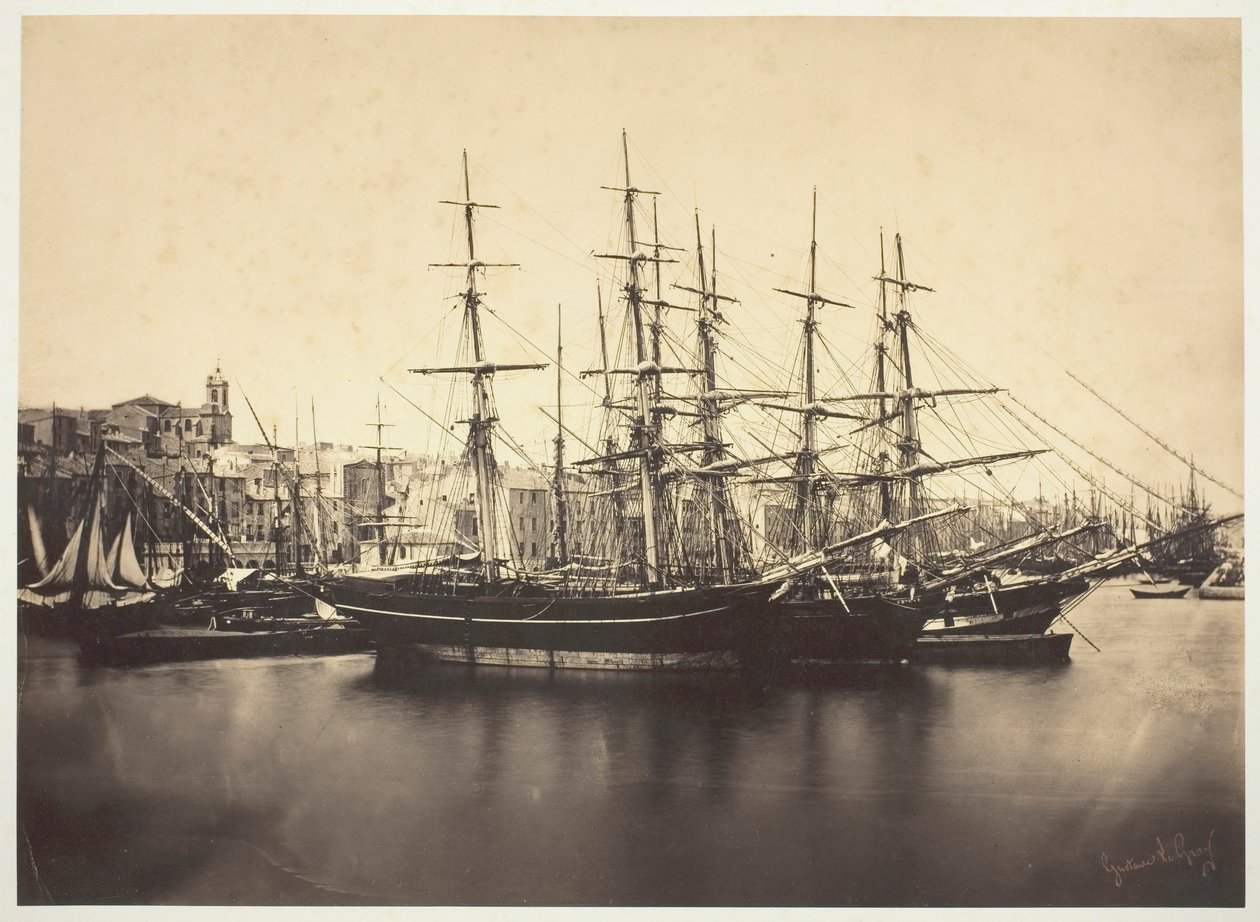 Statki w porcie w Sète, 1857. autorstwa Gustave Le Gray