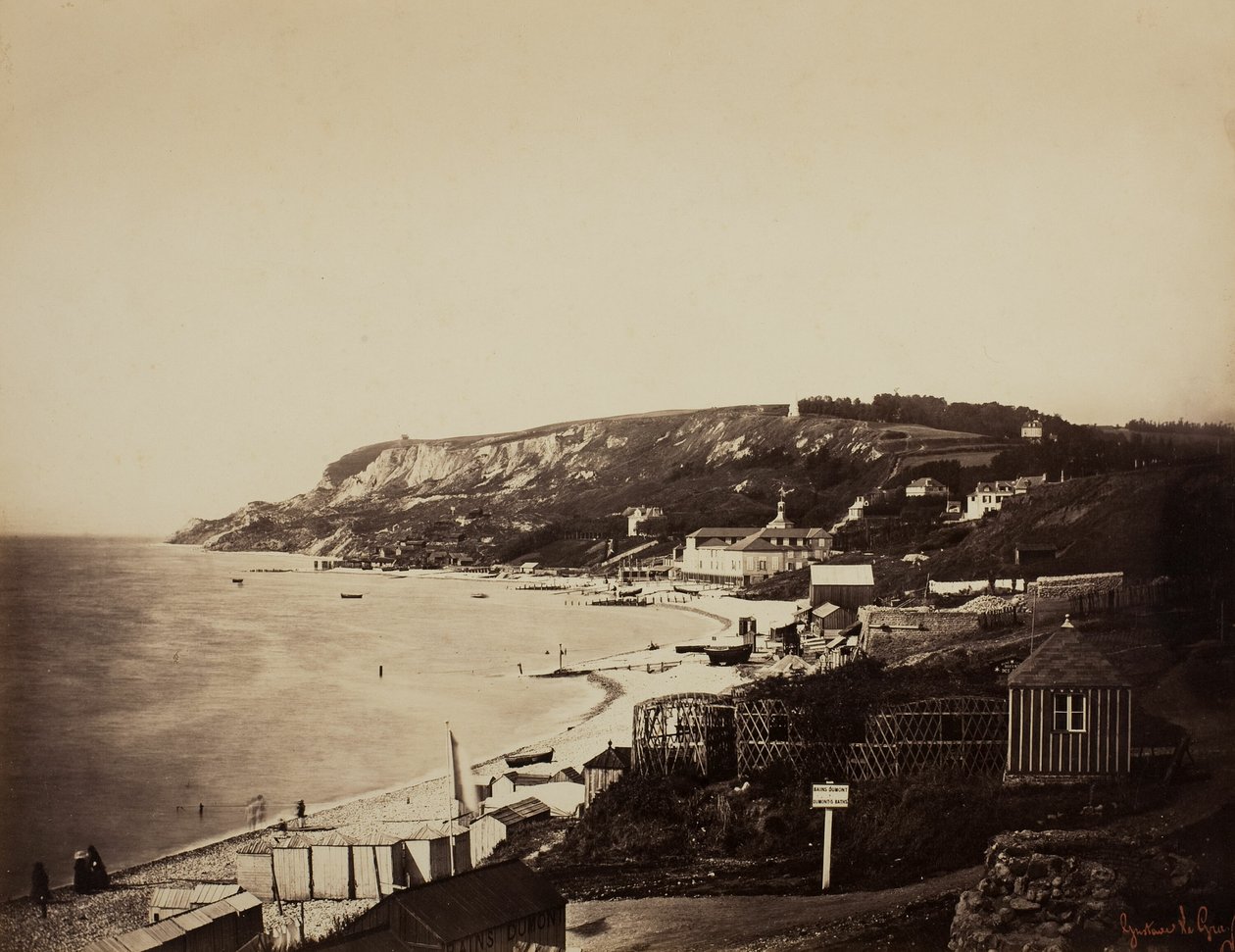 Plaża w Sainte-Adresse z łaźniami Dumont autorstwa Gustave Le Gray