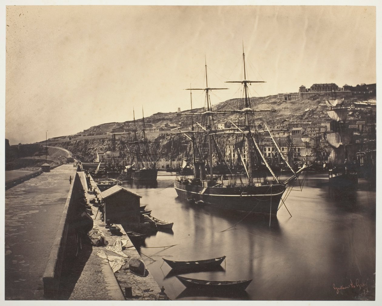 Port i miasto Sète-Mediterranean (Port et Ville de Sète-Mediterranée) autorstwa Gustave Le Gray