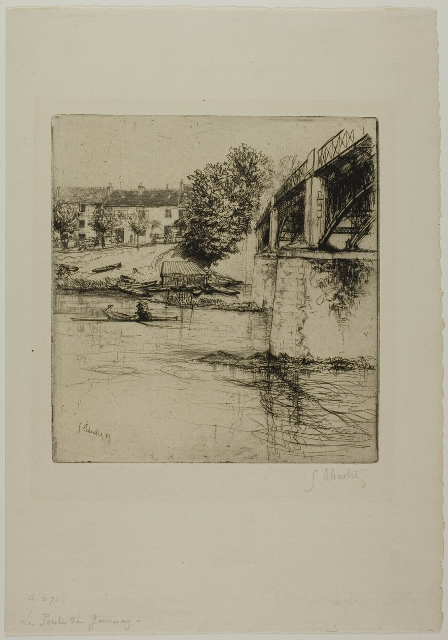 Most w Fournay, z boku autorstwa Gustave Leheutre