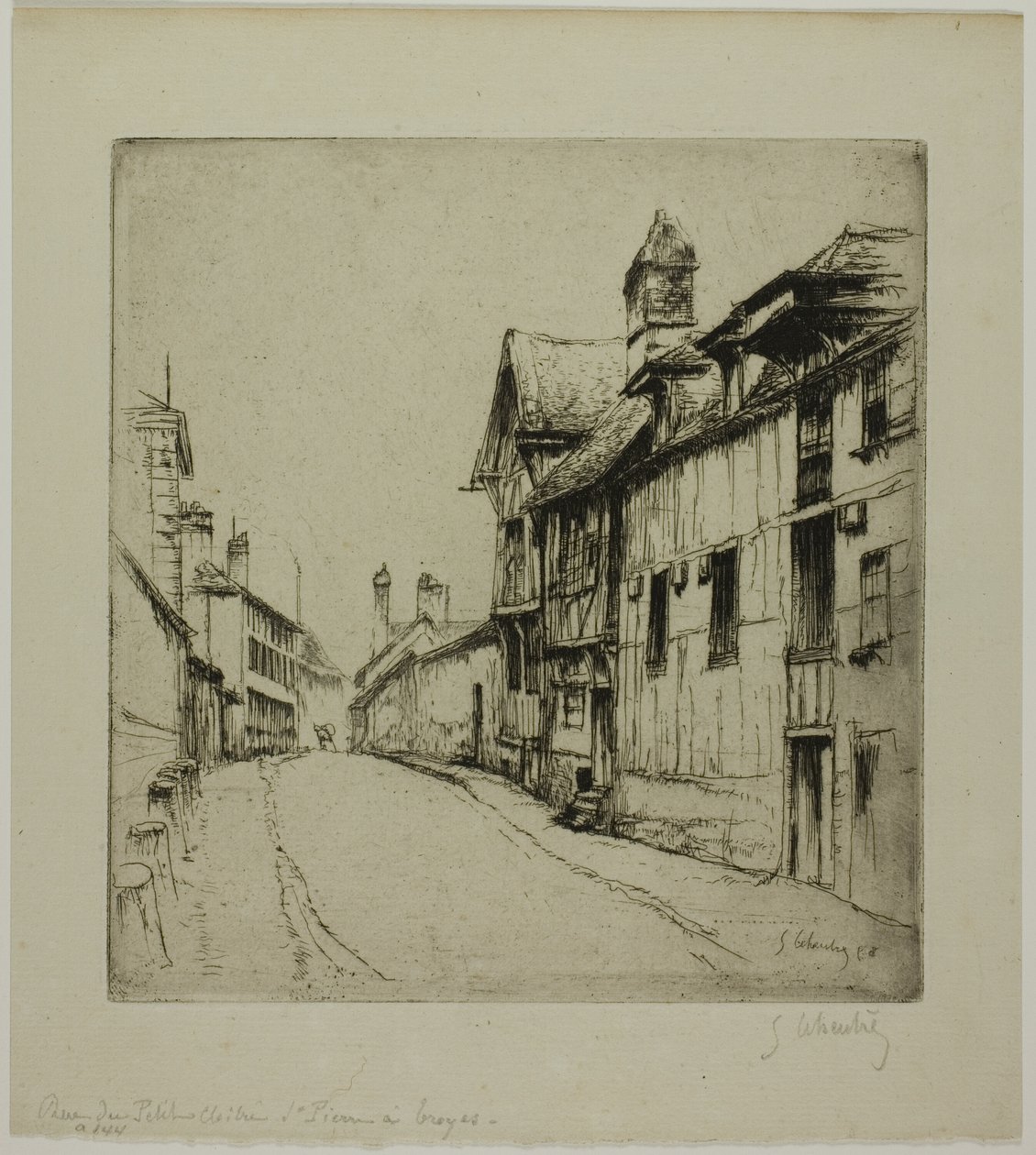 Ulica Małego Klasztoru, Troyes autorstwa Gustave Leheutre