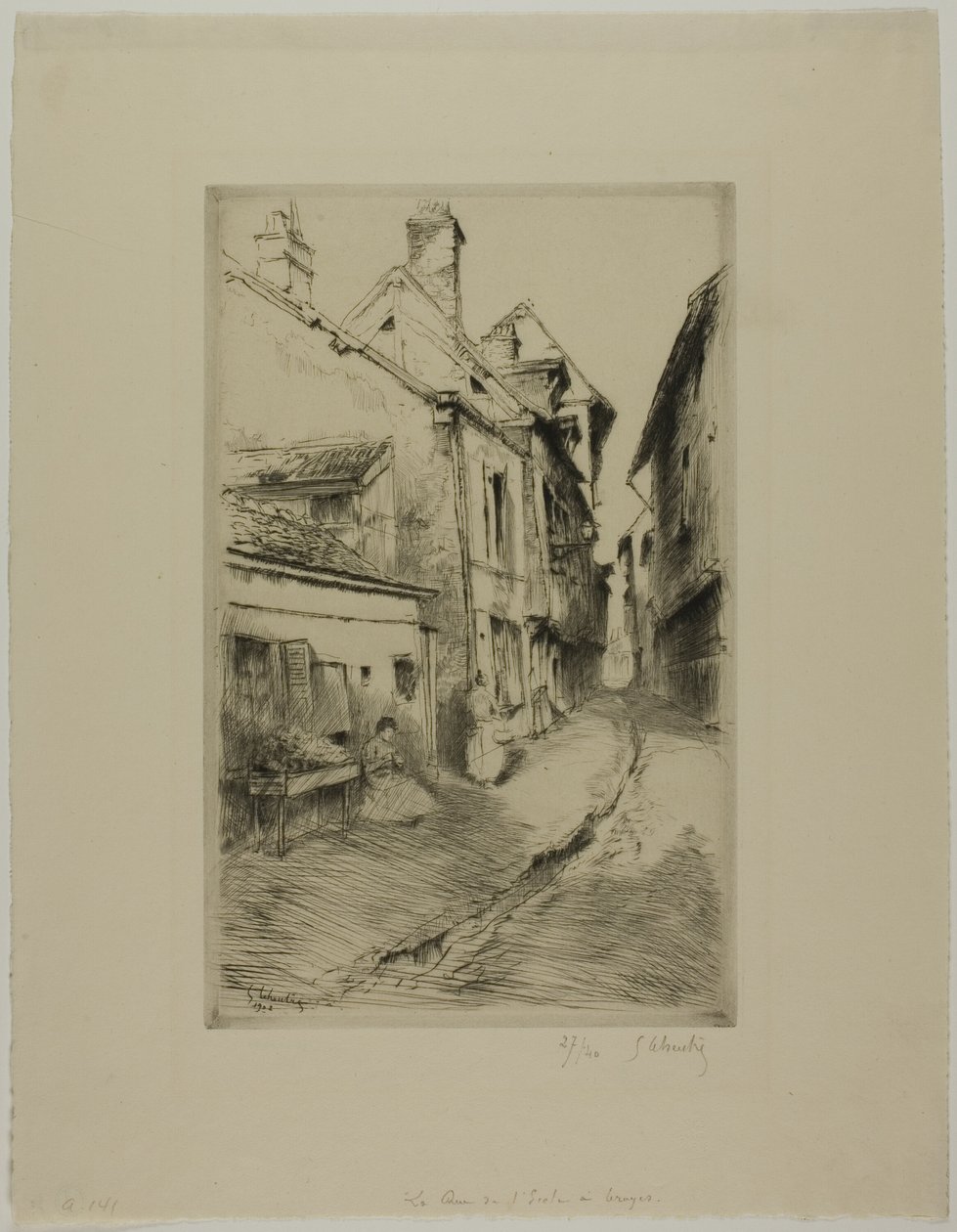 Ulica Szkolna, Troyes autorstwa Gustave Leheutre