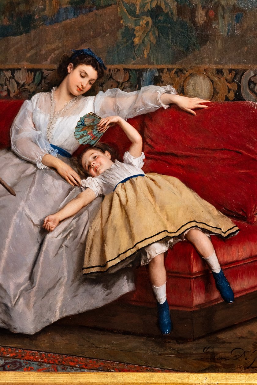 Radości macierzyństwa, detal autorstwa Gustave Léonard de Jonghe