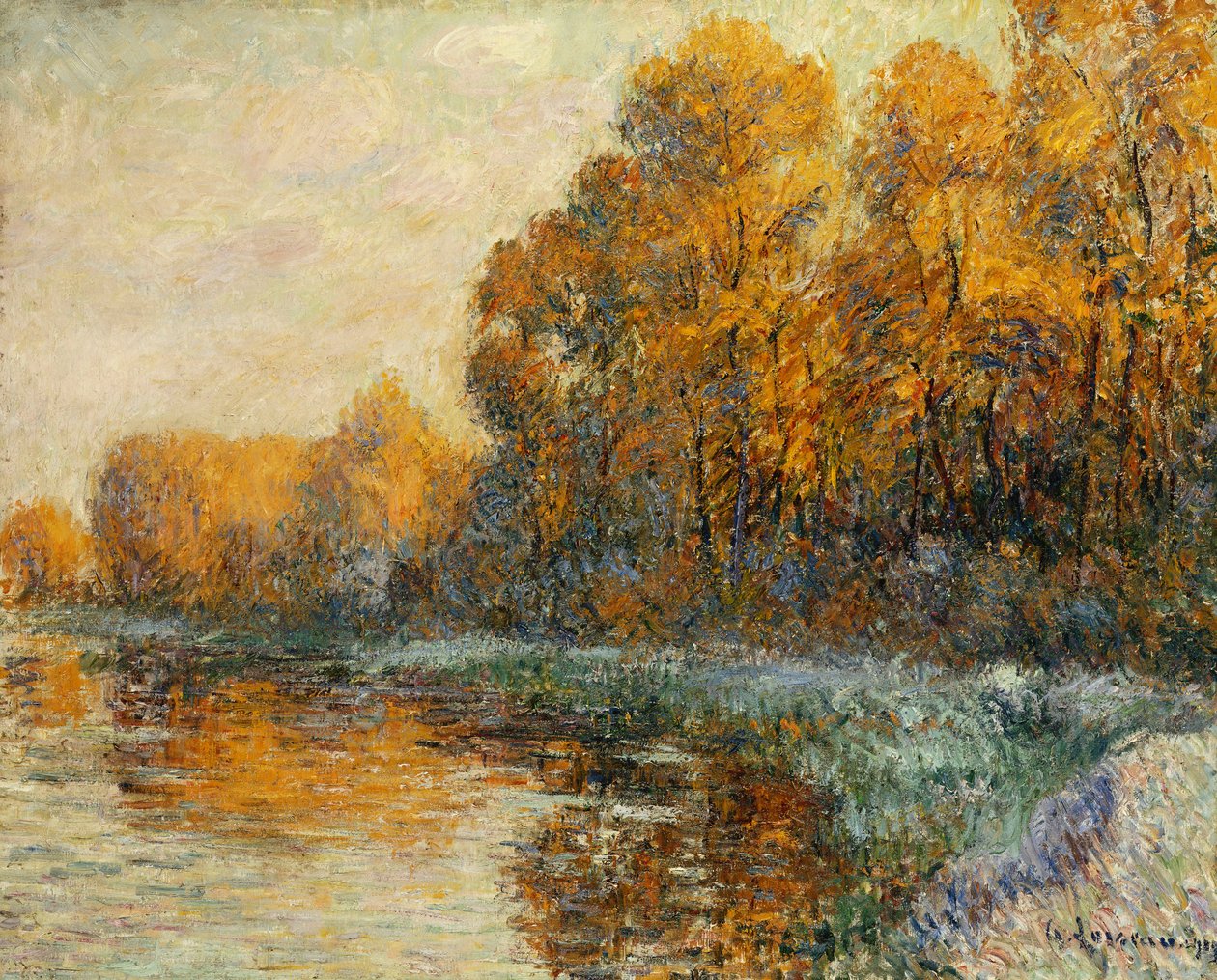 Brzeg rzeki jesienią; Brzegi rzeki jesienią, 1912 autorstwa Gustave Loiseau