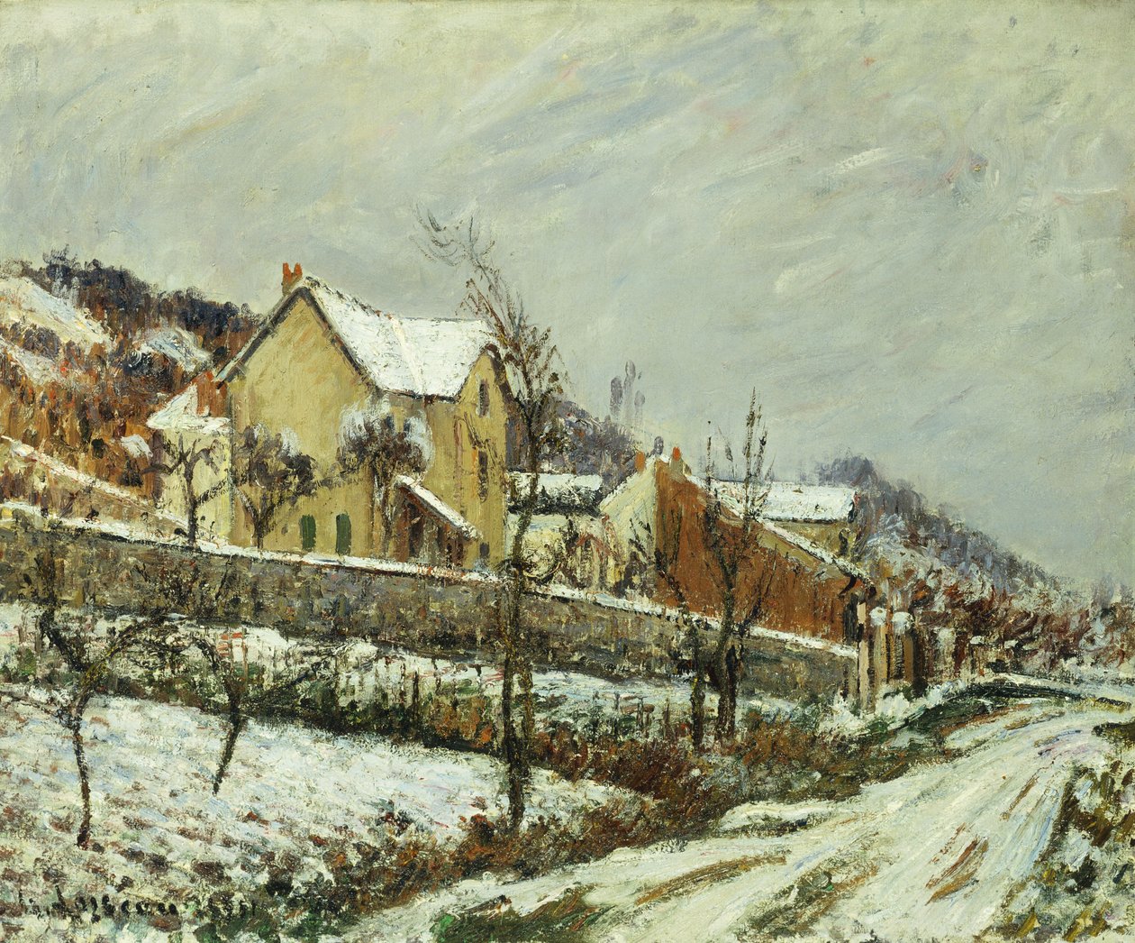Wioska w śniegu; Wieś w śniegu, 1911 autorstwa Gustave Loiseau