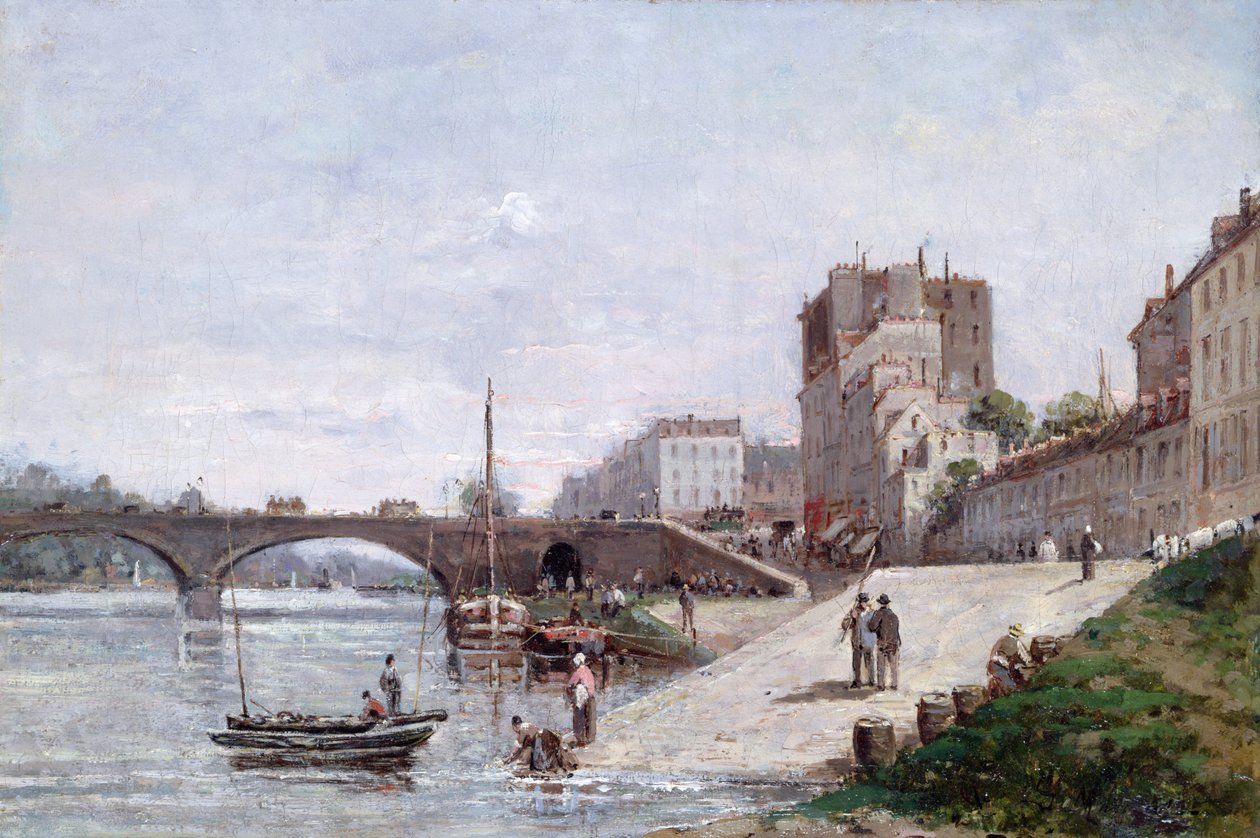 Sekwana i port Courbevoie autorstwa Gustave Mascart