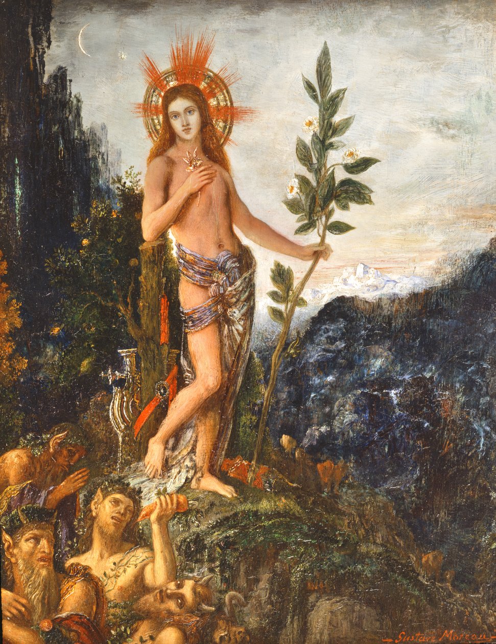 Apollo przyjmujący dary pasterzy autorstwa Gustave Moreau