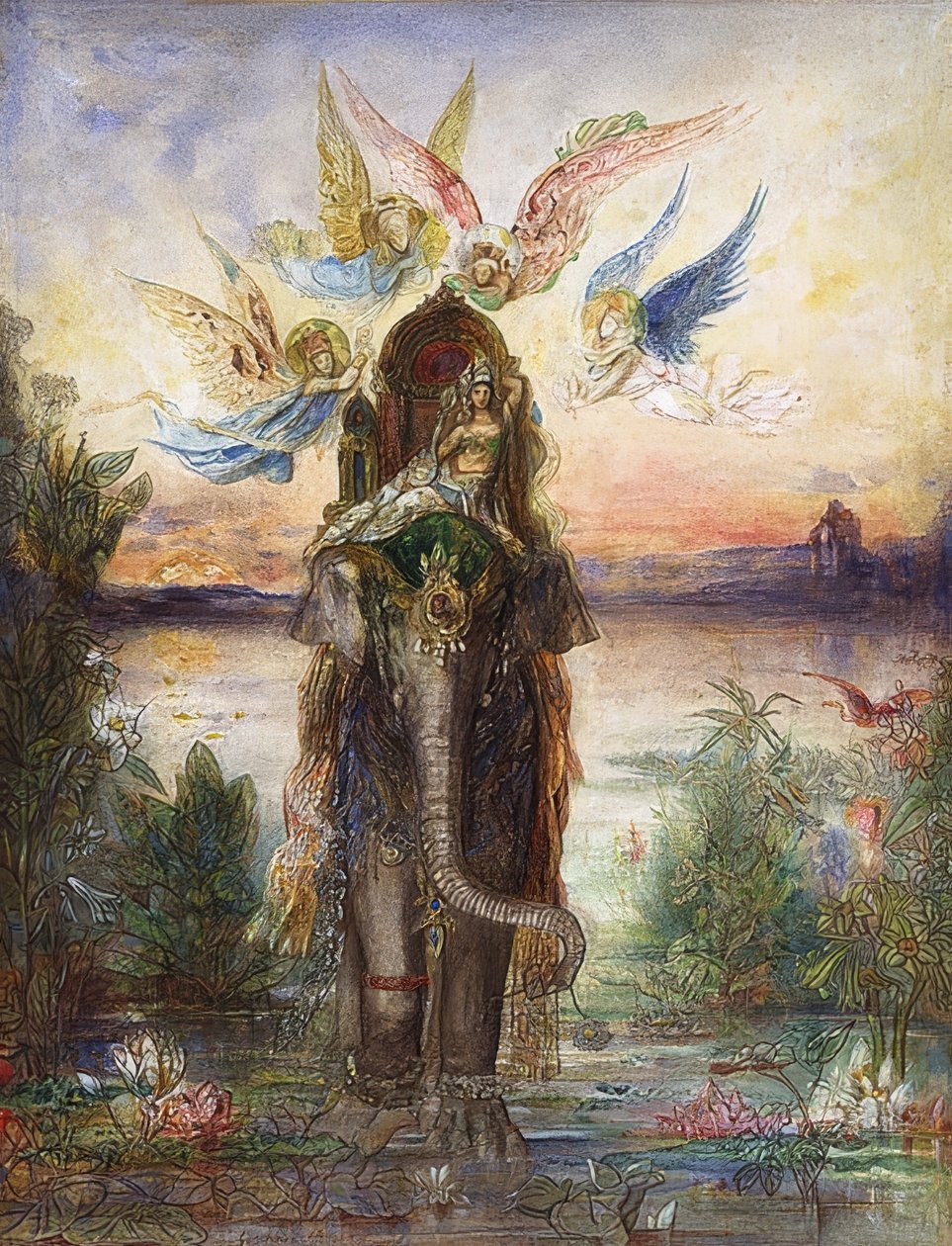 Der Heilige Elefant (Peri). 1882 autorstwa Gustave Moreau